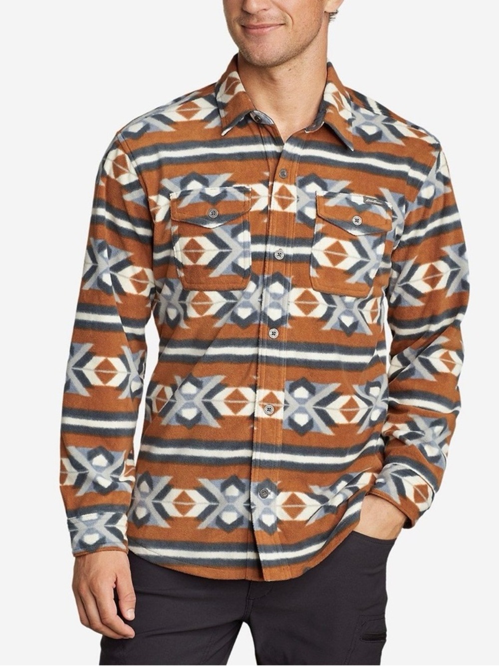 ☀️3/$25 Eddie Bauer Chutes Microfleece Shirt large
